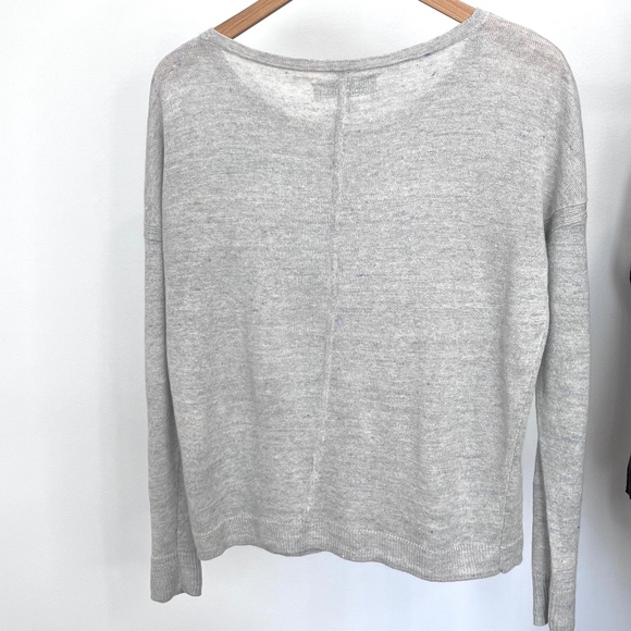 Rag & Bone Gray Linen Scoop Neck Sweater - Picture 3 of 5